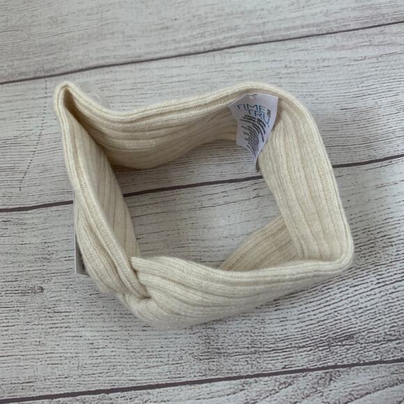 Time and Tru Off White Knit Headband Ear Warmer Winter Twisted Bow One Size - Picture 6 of 8